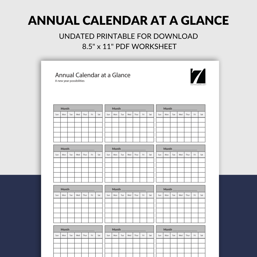 Annual Calendar at a Glance