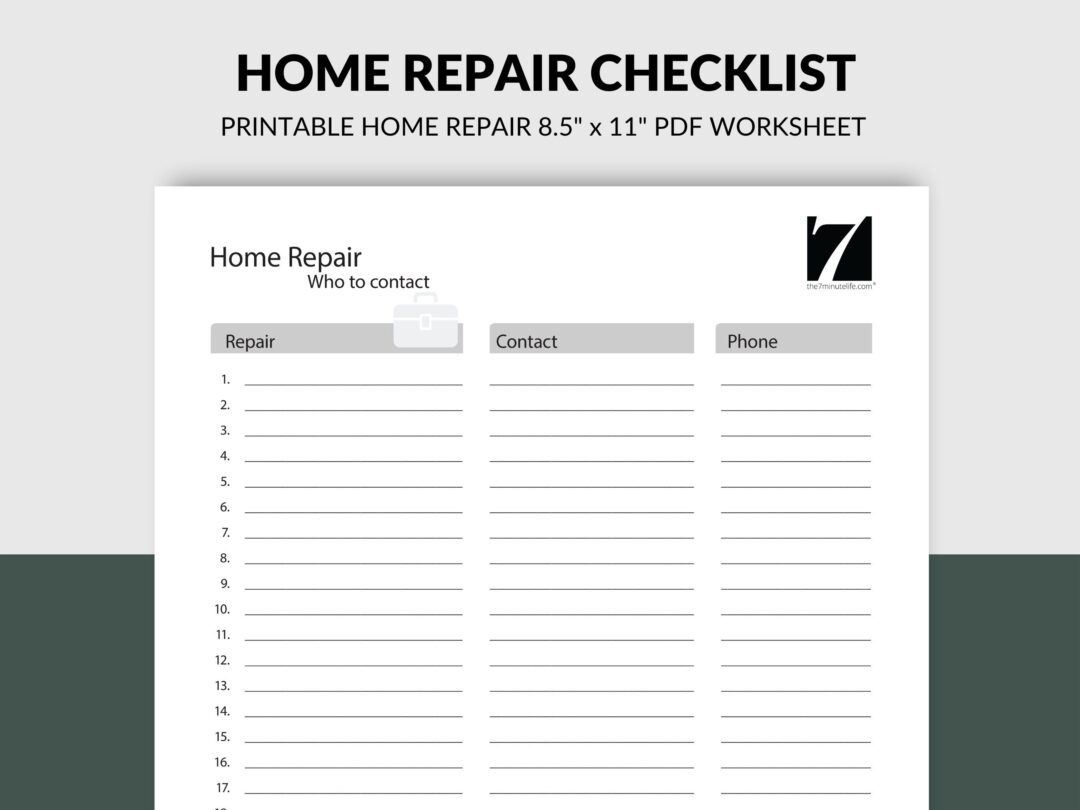 Home Repair Checklist
