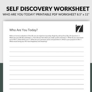 Self Discovery and Life Purpose Worksheet