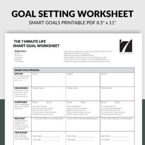 Printable Goal Setting Worksheet
