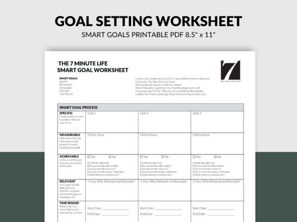 Printable Goal Setting Worksheet