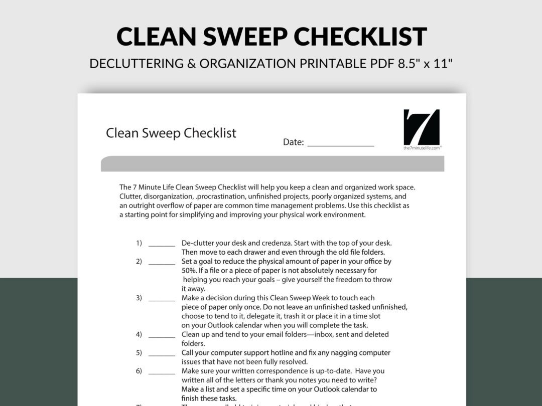 Decluttering Printable Checklist for Office and Home