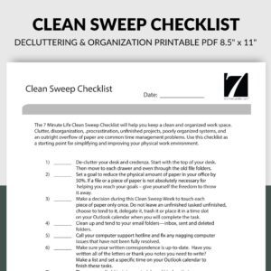 Decluttering Printable Checklist for Office and Home