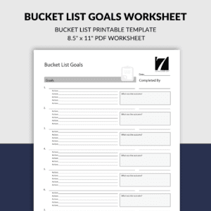 Bucket List Printable Template for Goal Setting
